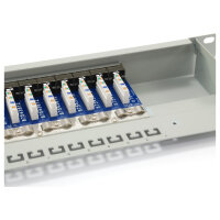 Equip Patchpanel 16x RJ45 Cat6 19" FTP 1HE ISO/IEC hellgrau