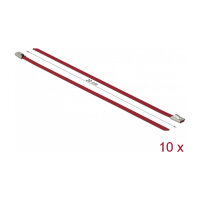 Delock Edelstahlkabelbinder L 200 x B 4,6 mm rot 10...