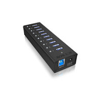 HUB 10 Port. Ladeport Aluminium-mit Netzteil ICY BOX