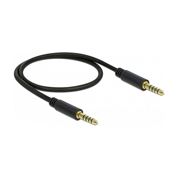Delock Klinkenkabel 4,4 mm 5 Pin Stecker zu Stecker 0,5 m schwarz