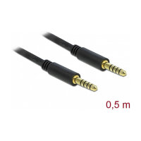 Delock Klinkenkabel 4,4 mm 5 Pin Stecker zu Stecker 0,5 m schwarz