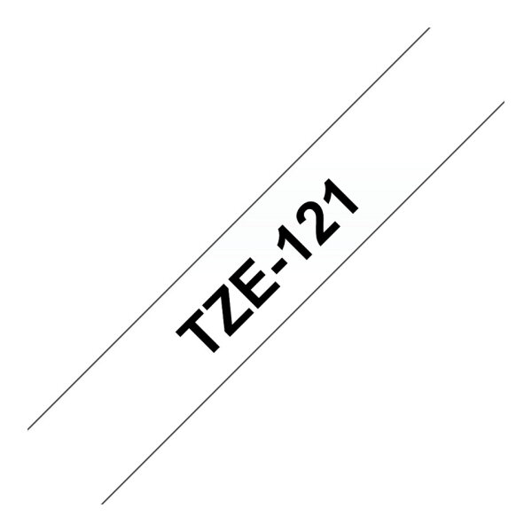 Brother TZe-121 schwarz farblos