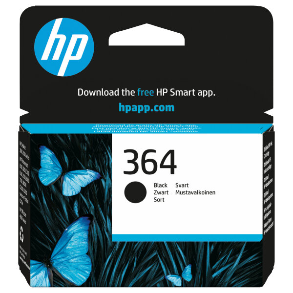 HP 364 original Ink cartridge CB316EE BA1 black standard capacity 6ml 250 pages 1-pack with Vivera Ink cartridge
