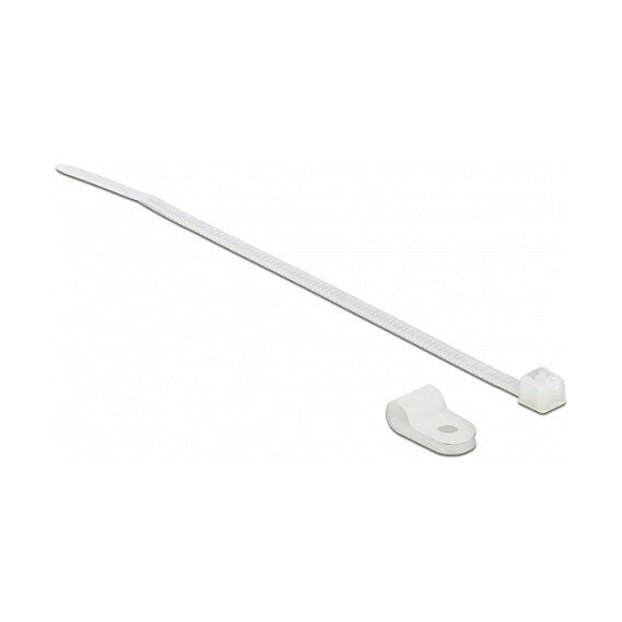 Delock Befestigungsschelle 4,8 mm mit Kabelbinder L 150 x B 2,5 mm weiß
