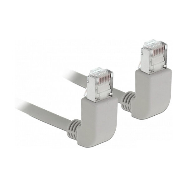 Delock Netzwerkkabel RJ45 Cat.6A S/FTP oben / oben gewinkelt 1 m