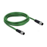 Delock Netzwerkkabel M12 D-kodiert 4 Pin Stecker zu Stecker TPU 2 m