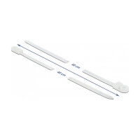 Delock Kabelbinder mit Befestigungsöse L 400 x B 7,6 mm weiß 10 Stück