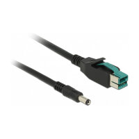 Delock PoweredUSB Kabel Stecker 12 V > DC 5,5 x 2,1 mm Stecker 1 m für POS Drucker und Terminals