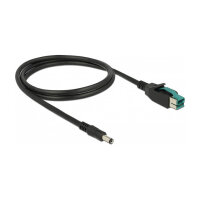 Delock PoweredUSB Kabel Stecker 12 V > DC 5,5 x 2,1 mm Stecker 1 m für POS Drucker und Terminals