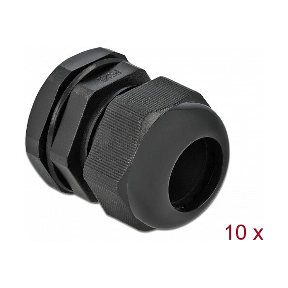 Delock Kabelverschraubung PG25 10 Stück schwarz