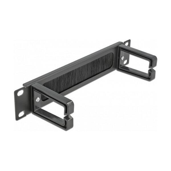 Delock 10? Kabelmanagement Bürstenleiste mit 2 Bügeln 1 HE schwarz