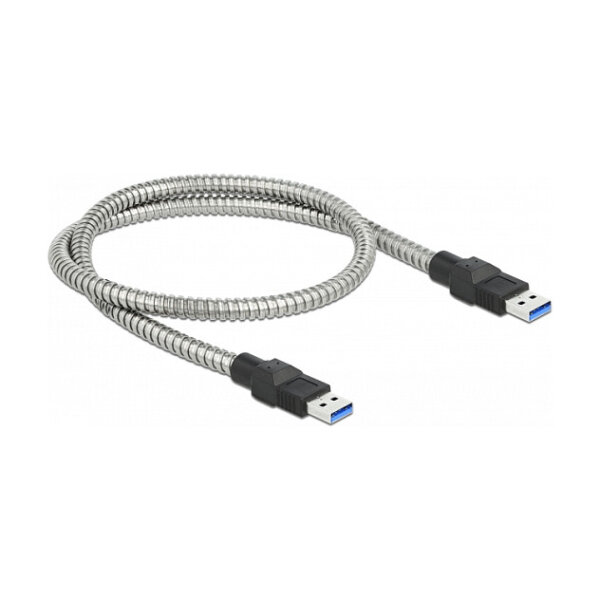 Delock USB 5 Gbps Kabel Typ-A Stecker zu Typ-A Stecker mit Metallmantel 0,5 m