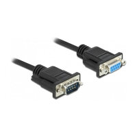 Delock RS-232 Kabel Seriell D-Sub9 Stecker zu Buchse Nullmodem mit schmalem Steckergehäuse 1 m