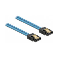 Delock SATA 6 Gb/s Kabel UV Leuchteffekt blau 30 cm
