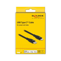 Delock Daten- und Ladekabel USB Type-C™ zu Lightning™ für iPhone™, iPad™ und iPod™ schwarz 2 m MFi