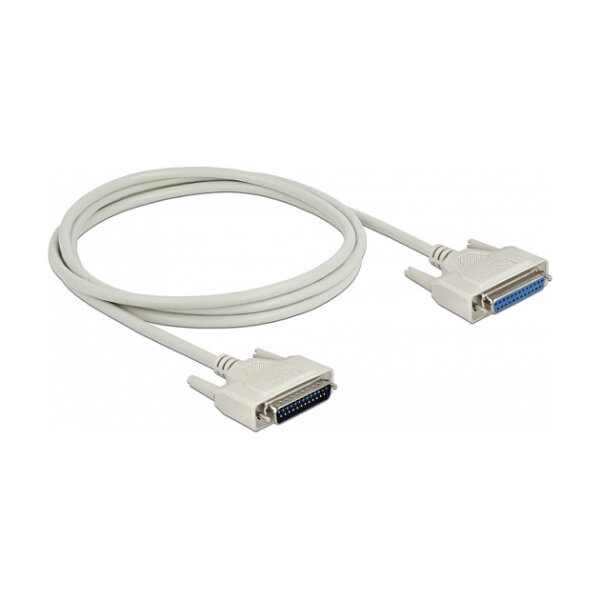 Delock Serielles Kabel D-Sub 25 Stecker zu Buchse 2 m