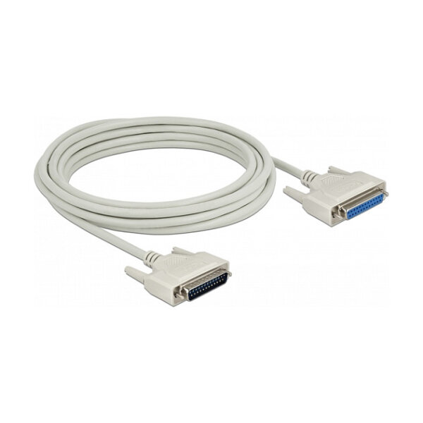 Delock Serielles Kabel D-Sub 25 Stecker zu Buchse 5 m
