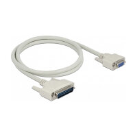 Delock Serielles Kabel D-Sub 25 Stecker zu D-Sub 9 Buchse 1 m
