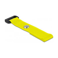 Delock Klett-Kabelbinder mit Schlaufe und Befestigungsöse L 150 x B 20 mm gelb 5 Stück