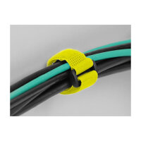 Delock Klett-Kabelbinder mit Schlaufe und Befestigungsöse L 150 x B 20 mm gelb 5 Stück