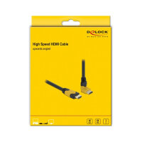 Delock High Speed HDMI Kabel Stecker gerade zu Stecker 90° oben gewinkelt 48 Gbps 8K 60 Hz 3 m