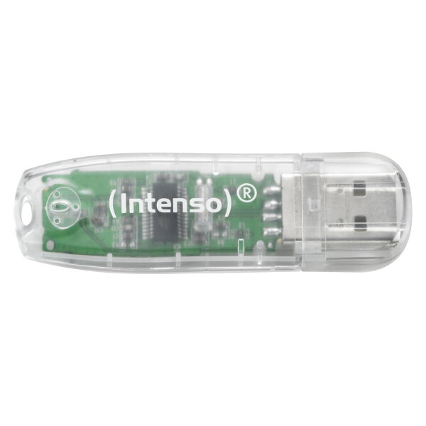 STICK 32GB USB 2.0 Intenso Rainbow Line Transparent