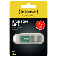 STICK 32GB USB 2.0 Intenso Rainbow Line Transparent