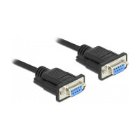 Delock RS-232 Kabel Seriell D-Sub 9 Buchse zu Buchse Nullmodem mit schmalem Steckergehäuse - CTS / RTS auto control - 10 m