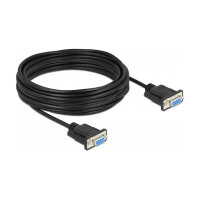 Delock RS-232 Kabel Seriell D-Sub 9 Buchse zu Buchse Nullmodem mit schmalem Steckergehäuse - CTS / RTS auto control - 10 m
