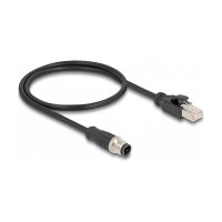 Delock M12 Adapterkabel D-kodiert 4 Pin Stecker zu RJ45...