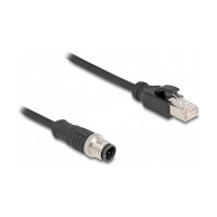 Delock M12 Adapterkabel D-kodiert 4 Pin Stecker zu RJ45...