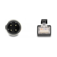 Delock M12 Adapterkabel D-kodiert 4 Pin Stecker zu RJ45 Stecker 50 cm