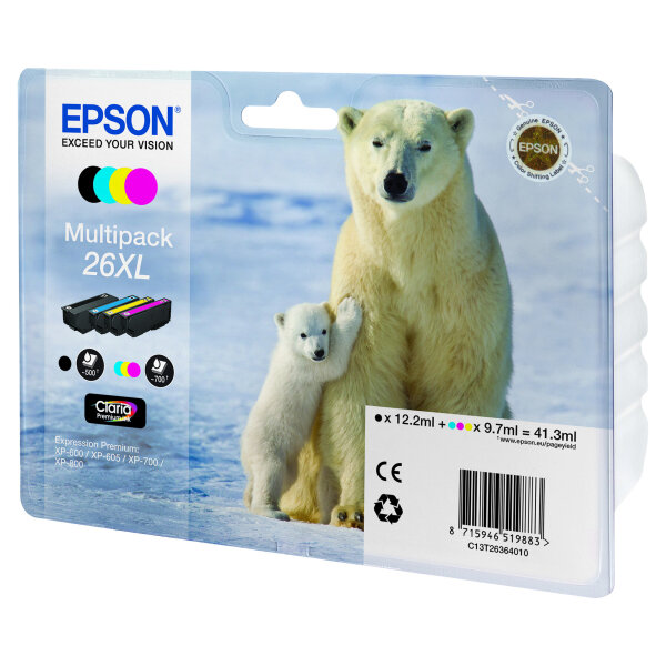 Epson Tinte 3LB 26XL ink cartridge black and tri-colour high capacity 41.3ml 1-pack blister without alarm