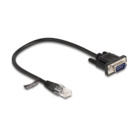 Delock Kabel RJ45 Stecker zu Seriell RS-232 D-Sub 9 Stecker 30 cm schwarz