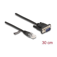 Delock Kabel RJ45 Stecker zu Seriell RS-232 D-Sub 9 Stecker 30 cm schwarz