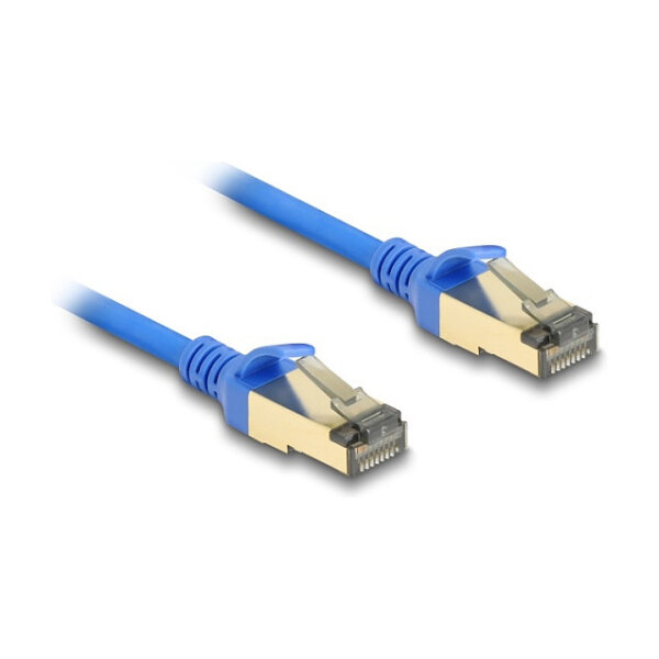 Delock RJ45 Netzwerkkabel Cat.8.1 F/FTP Slim 0,3 m blau