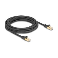 Delock RJ45 Netzwerkkabel mit Geflechtmantel Cat.6A S/FTP Stecker zu Stecker 5 m schwarz