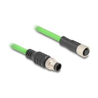 Delock M12 Kabel A-kodiert 8 Pin Stecker zu Buchse PUR (TPU) 2 m