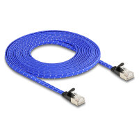 Delock RJ45 Flachband Netzwerkkabel mit Geflechtmantel...