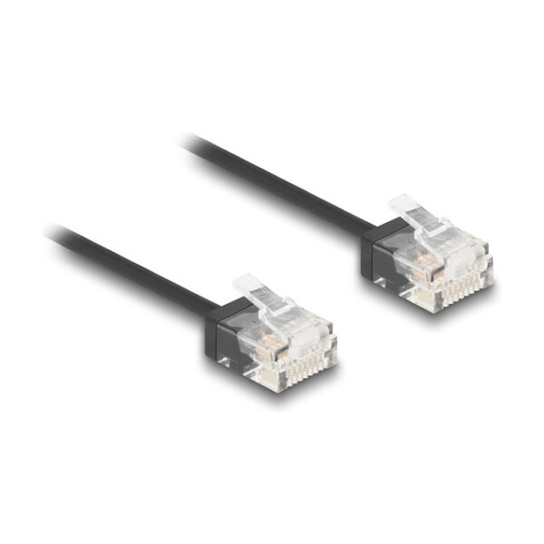 Delock RJ45 Netzwerkkabel Cat.6 UTP Ultra Slim 3 m schwarz mit kurzen Steckern