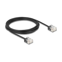 Delock RJ45 Netzwerkkabel Cat.6 UTP Ultra Slim 3 m schwarz mit kurzen Steckern