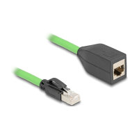 Delock RJ45 Netzwerk Verlängerungskabel Cat.6A Stecker zu Buchse SF/UTP schleppkettentauglich PUR (TPU) 1 m grün