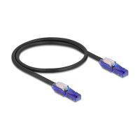 Delock RJ45 Netzwerkkabel Cat.6 UTP mit 180° winkelbaren Steckern schwarz 0,5 m