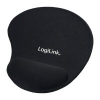LogiLink Mauspad mit Silikongel Handballenauflage Schwarz