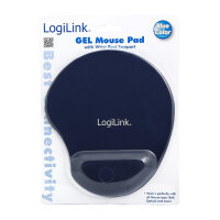 LogiLink Mauspad mit Silikongel Handballenauflage Blau