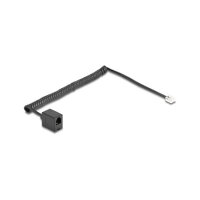 Delock Telefonkabel / Spiralkabel RJ11 Stecker zu RJ11 Buchse schwarz 2 m