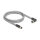Delock M12 Kabel L-kodiert 5 Pin Stecker gerade zu Buchse rechts gewinkelt PUR schleppkettentauglich 1 m grau