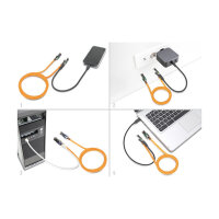 Delock RJ45 Netzwerkkabel mit USB Type-C™ Portfinder Funktion Self Tracing Cat.6A S/FTP 7,5 m orange