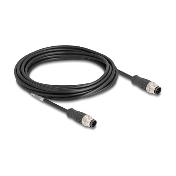 Delock M12 Kabel A-kodiert 8 Pin Stecker zu Stecker PVC 5 m