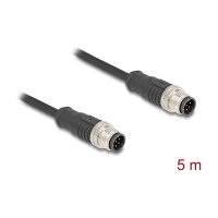 Delock M12 Kabel A-kodiert 8 Pin Stecker zu Stecker PVC 5 m
